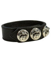 Chrome Hearts Rolling Stones Lips Leather Bracelet - Pre-Owned