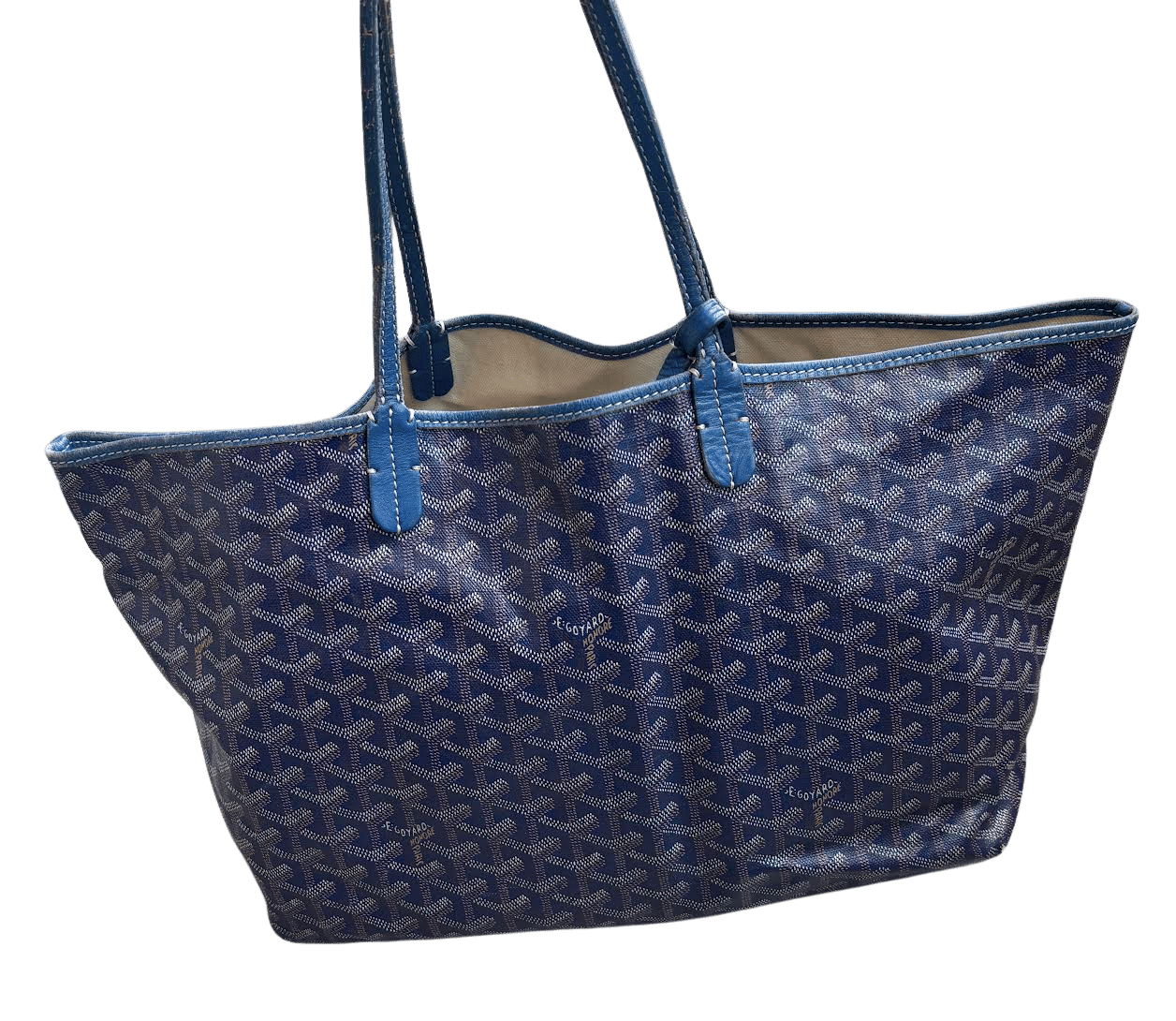 Goyard Saint Louis Tote MM Navy Blue (Preowned Vintage) - Pre-Owned