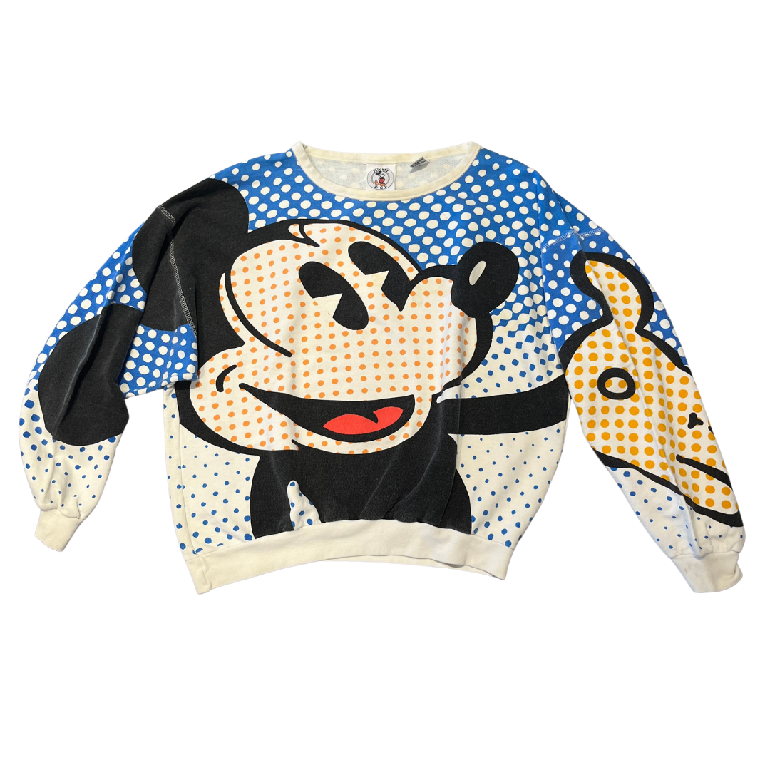 Vintage Mickey & Co Mickey AOP Polka Dot Crewneck