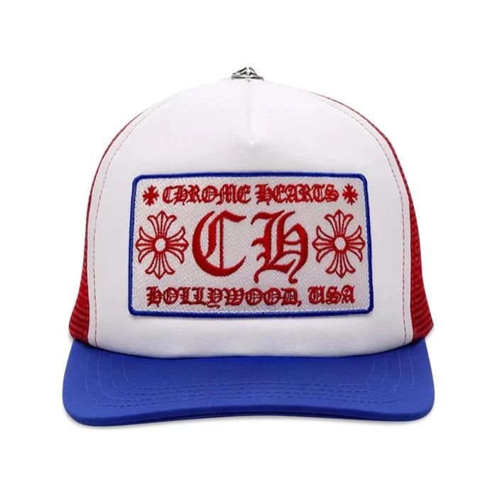 Chrome Hearts Hollywood USA Trucker Hat Red/White/Blue