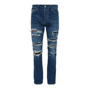 Amiri Floral Velvet Slim Thrasher Jeans Indigo