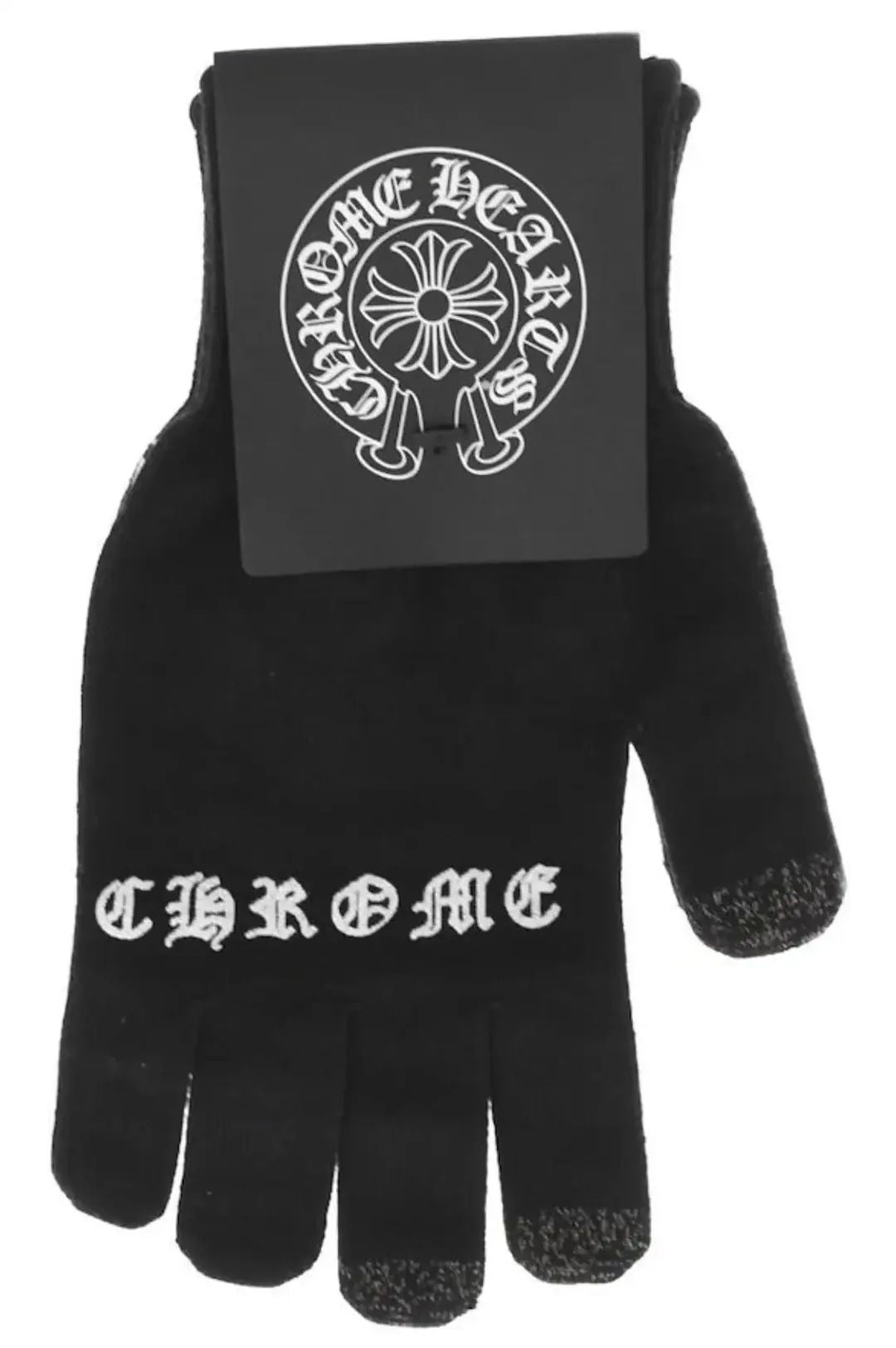 Chrome Hearts Black Monogram Logo Work Gloves