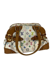 Louis Vuitton Claudia Shoulder Bag MM Brown White Canvas Leather Murakami Multicolore Monogram - Pre-Owned