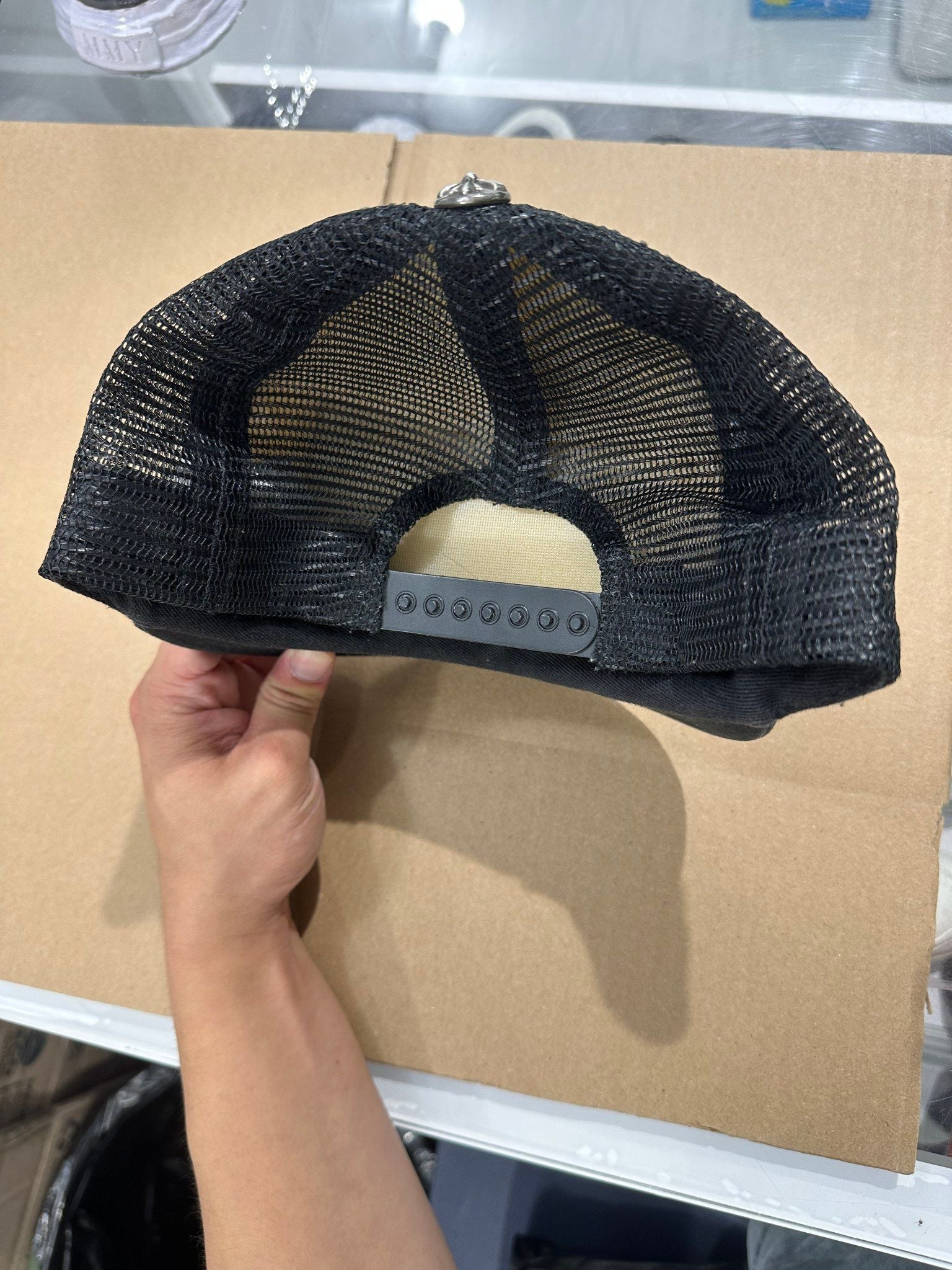 Chrome Hearts CH Fuck Hollywood Trucker Hat Black/White (Preowned) - Pre-Owned