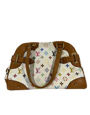 Louis Vuitton Claudia Shoulder Bag MM Brown White Canvas Leather Murakami Multicolore Monogram - Pre-Owned
