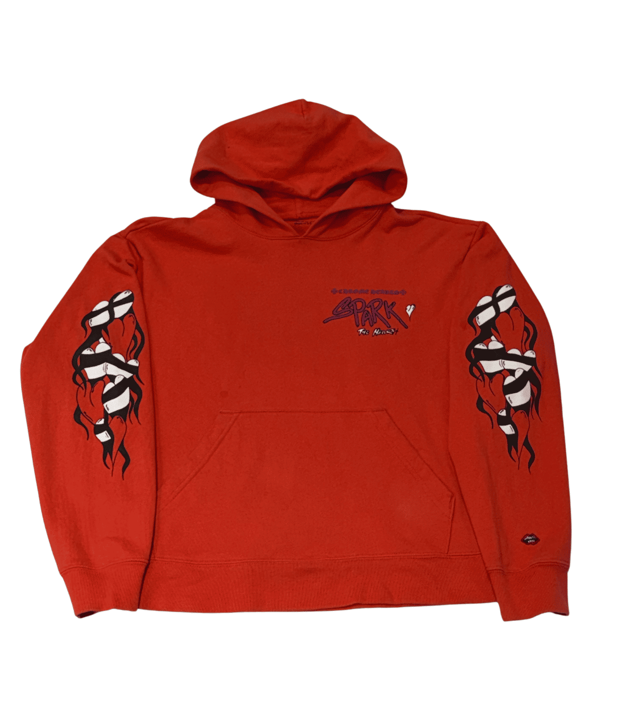 Chrome Hearts Matty Boy Sadistic Lipstick Pullover Hoodie Red - Lightly Used Size S