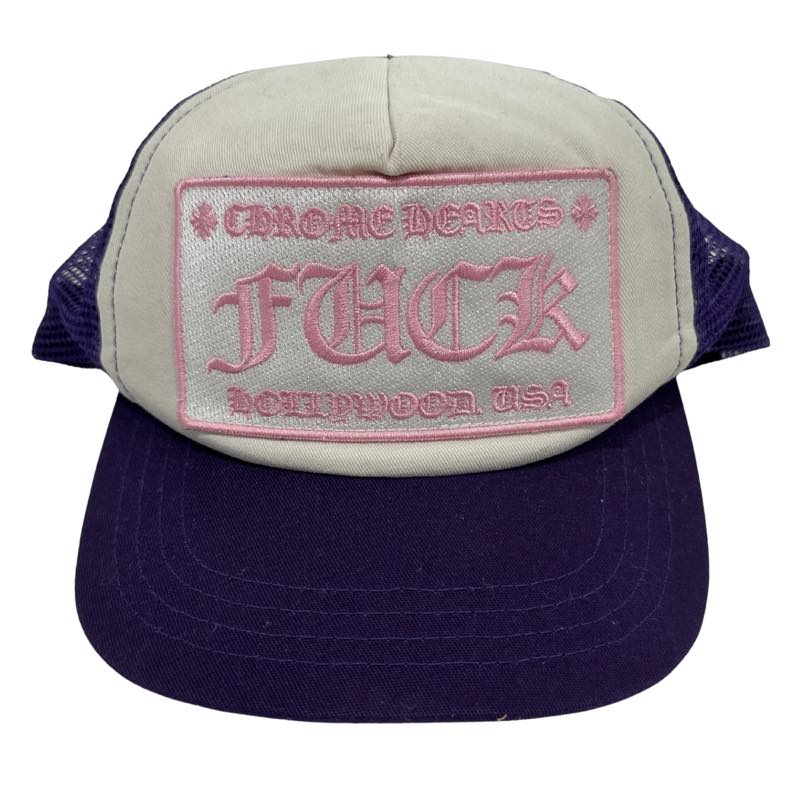 Chrome Hearts CH Hollywood Trucker Hat Purple/White/Pink - Lightly Pre-Owned