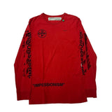 Off-White SS19 Impressionism Cross Arrow L/S T-Shirt Red - Pre-Owned Size S