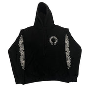 Chrome Hearts Horseshoe Floral Pullover Hoodie Black - Pre-Owned Size L