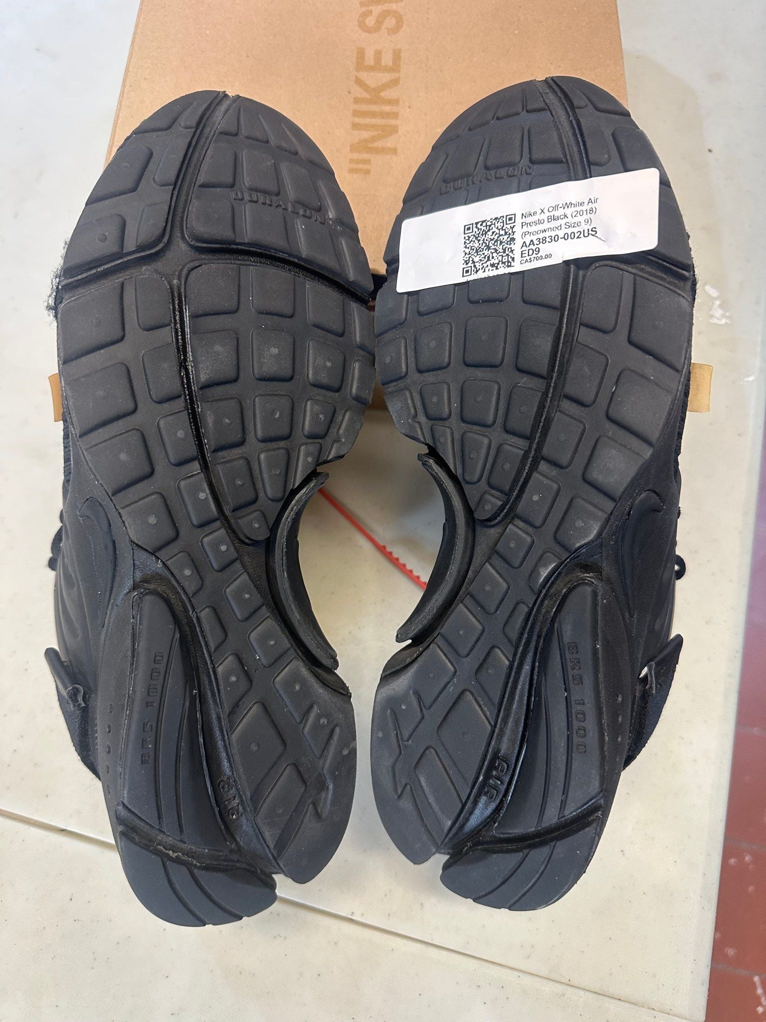 Nike X Off-White Air Presto Black (2018) - Pre-Owned Size 9