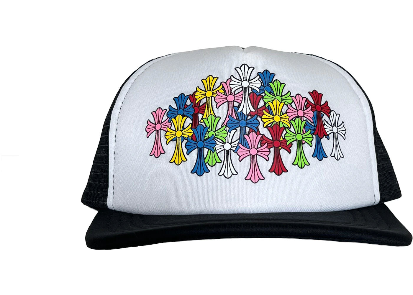 Chrome Hearts Multi Color Crosses Trucker Hat Black/White - Pre-Owned