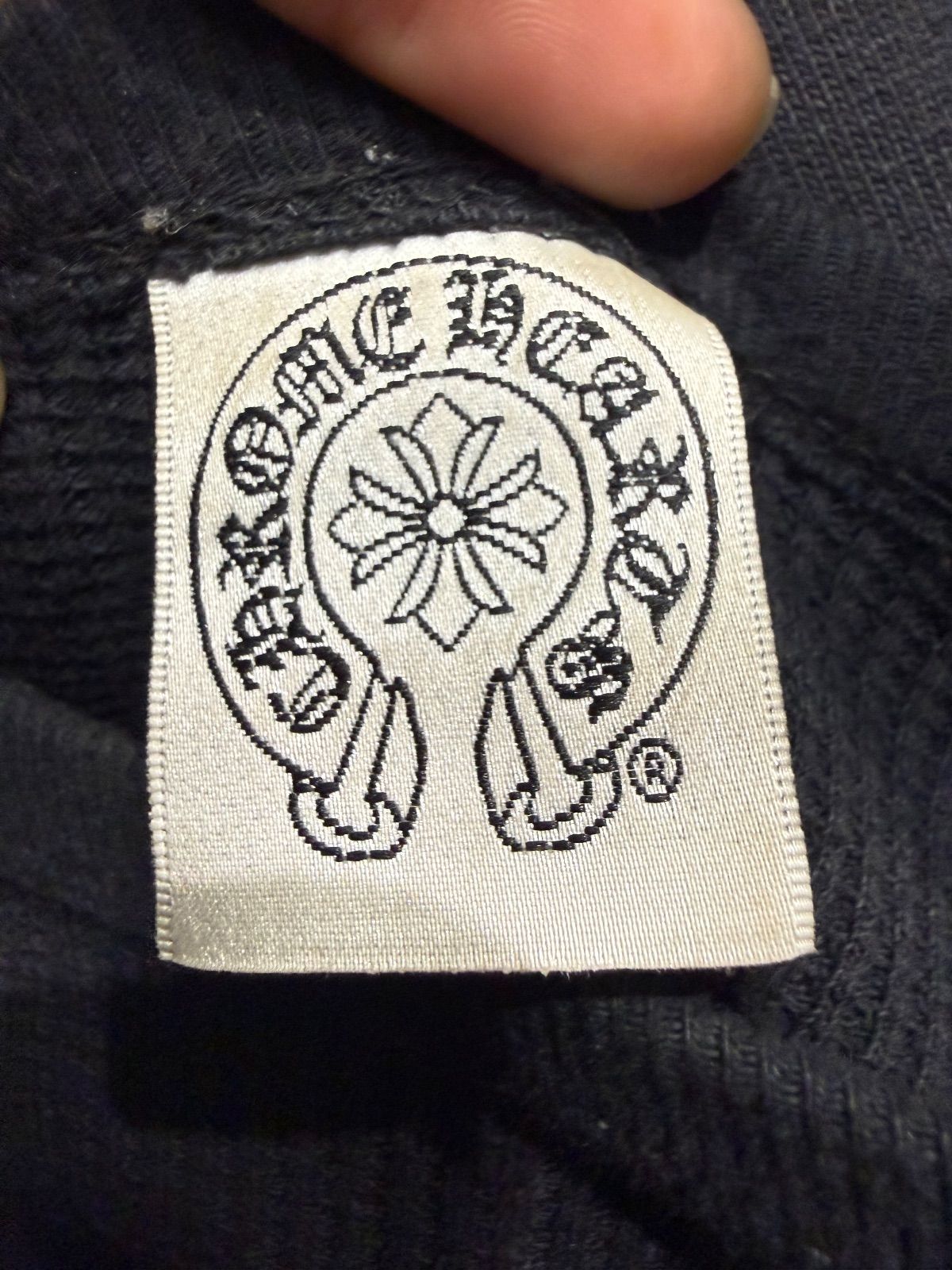 Chrome Hearts Embroidered  Dagger Waffle Thermal L/S T-Shirt Black - Lightly Pre-Owned Size L
