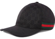 Gucci Original GG Canvas Baseball Hat with Web Black - Pre-Owned