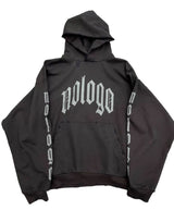 Balenciaga Distressed Nologo Hoodie Black