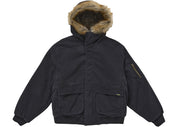 Supreme Reversible Faux Fur Hooded Work Jacket Black