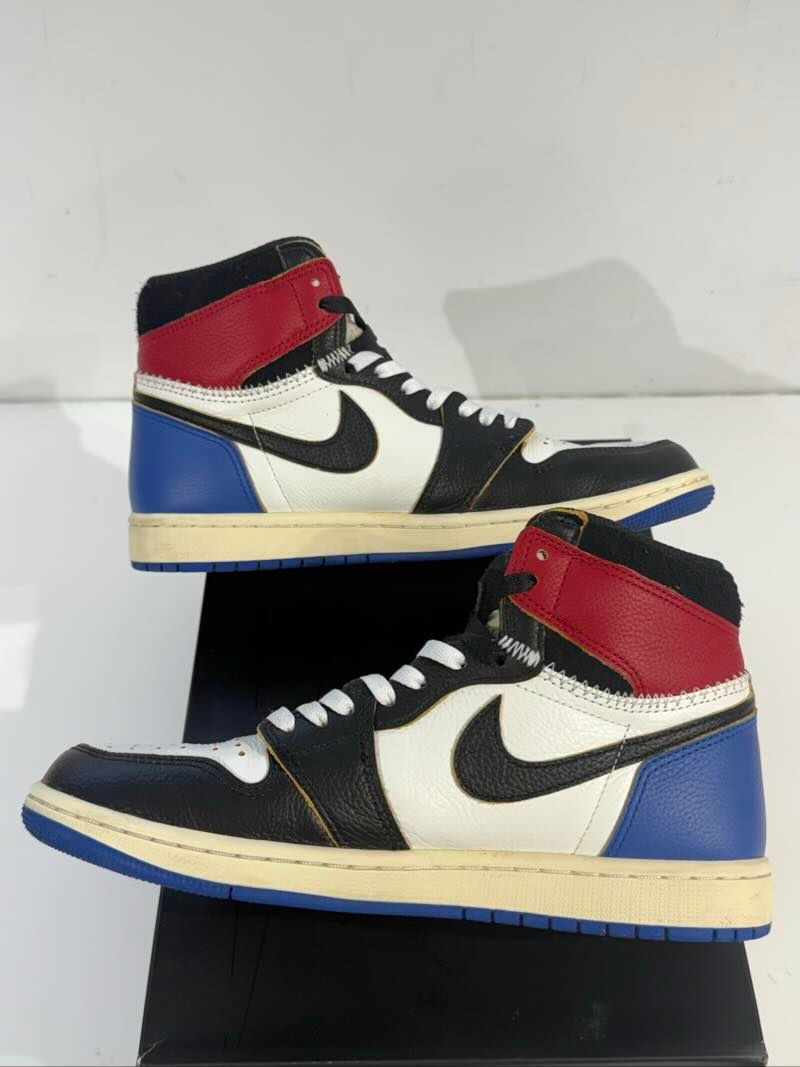 Jordan 1 Retro High OG SP Fragment x Union LA Varsity Red Sport Royal - Lightly Pre-Owned Size 8.5