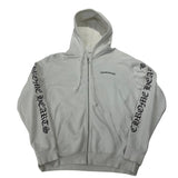 Chrome Hearts Rhodium Dagger Scroll Logo Zip-Up Hoodie White - Lightly Used Size XL