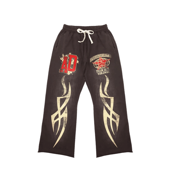 Awoken Dreams V4 Varsity Flared Sweatpants Brown