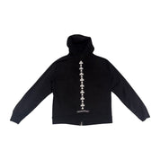 Chrome Hearts Triple Cross Cemetery Spine Zip-Up Hoodie Black - Pre-Owned Size S
