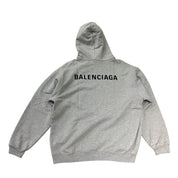 Balenciaga Medium Fit Hoodie Grey (Preowned Size S, Fits M) - Pre-Owned