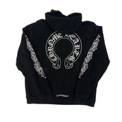 Chrome Hearts Floral Horseshoe Pullover Hoodie Black - Lightly Pre-Owned Size M