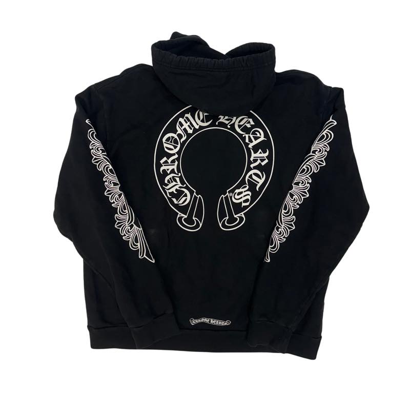 Chrome Hearts Floral Horseshoe Pullover Hoodie Black - Lightly Pre-Owned Size M