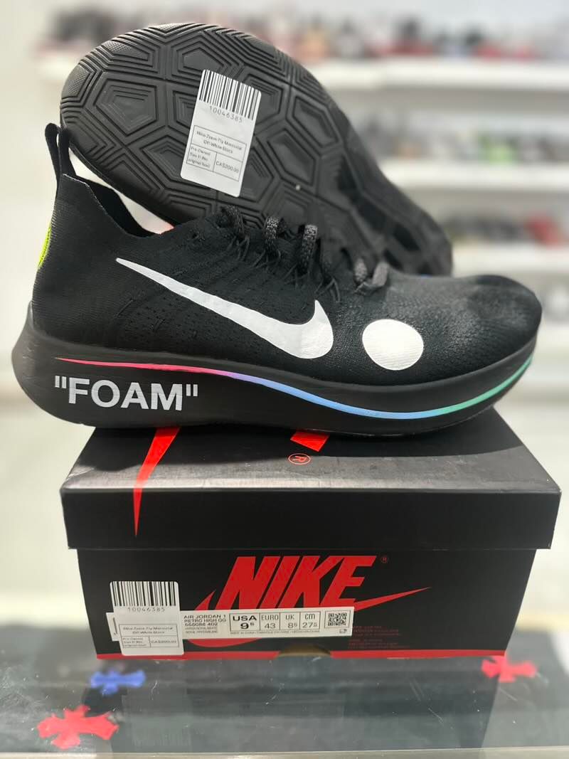 Nike Zoom Fly Mercurial Off-White Black - Pre-Owned Size 11 (No original box)