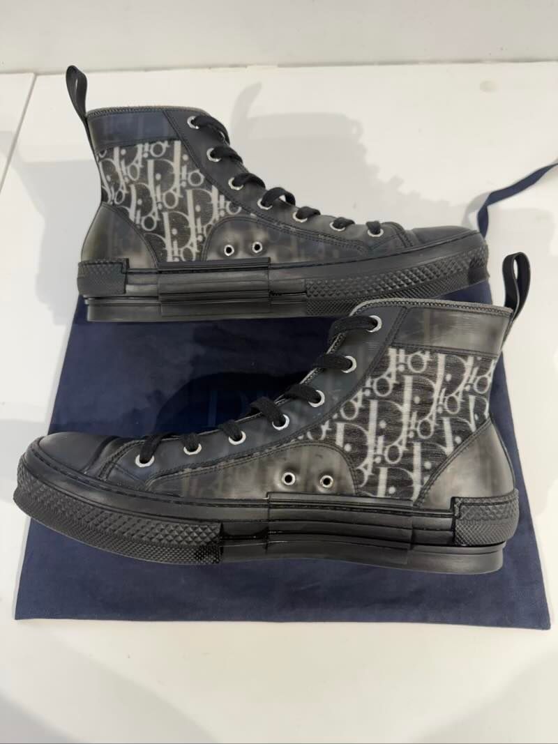 Dior B23 High Top Canvas Oblique Black - Lightly Pre-Owned Size 9