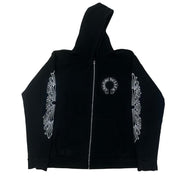 Chrome Hearts Floral Horseshoe Logo Zip Up Hoodie Black - Pre-Owned Size XL