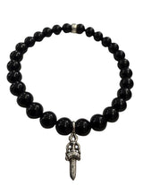 Chrome Hearts Dagger Charm Bead Bracelet Black - Lightly Used