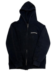 Vintage Chrome Hearts Fleur Scroll Thermal Zip-Up Hoodie Black - Pre-Owned Size M