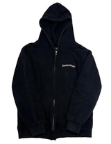 Vintage Chrome Hearts Fleur Scroll Thermal Zip-Up Hoodie Black - Pre-Owned Size M