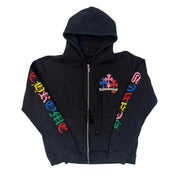Chrome Hearts Multi Color Cross Cemetery Zip-Up Hoodie Black - Pre-Owned Size S