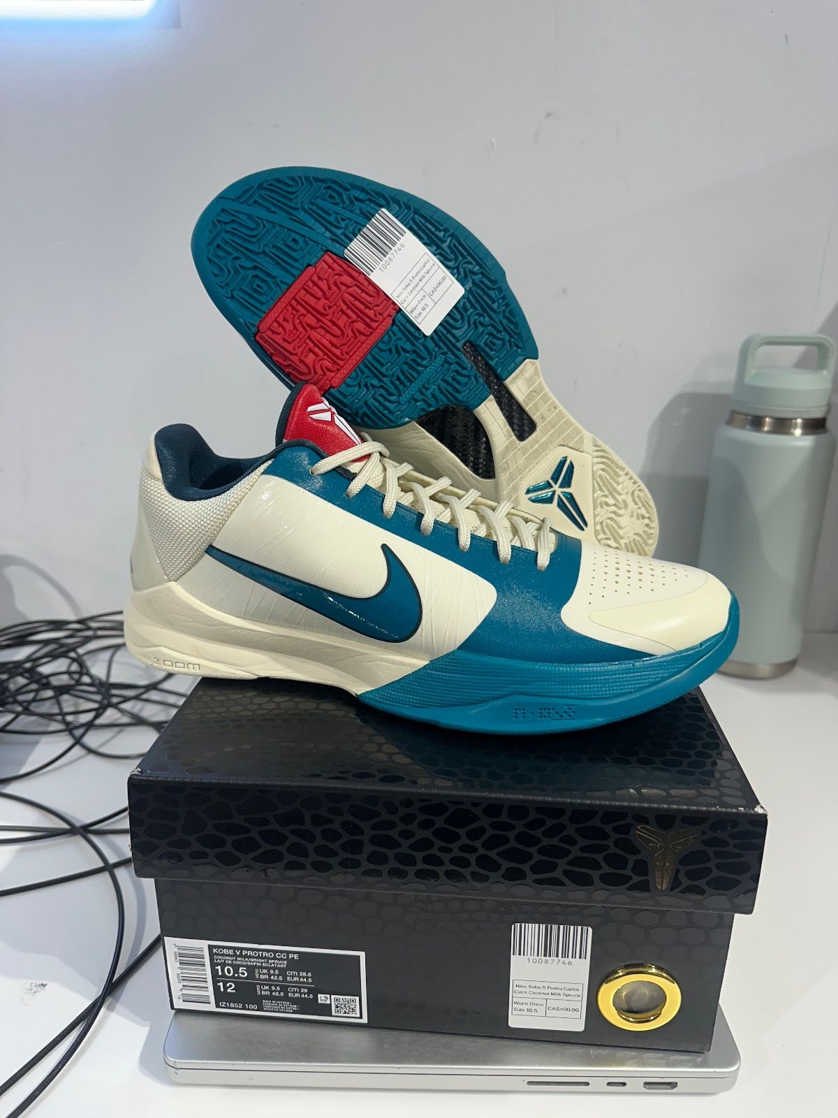 Nike Kobe 5 Protro Caitlin Clark Coconut Milk Spruce - Worn Once Size 10.5