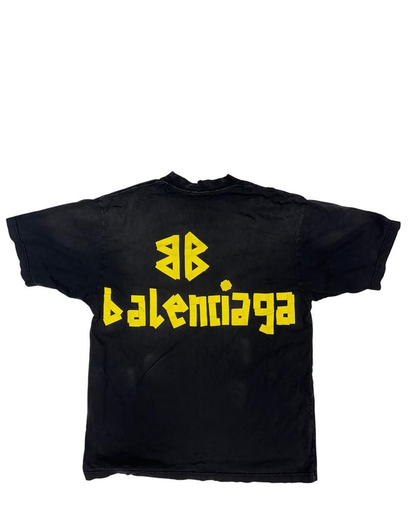 Balenciaga Tape Type Medium Fit T-Shirt Faded Black - Pre-Owned Size XS