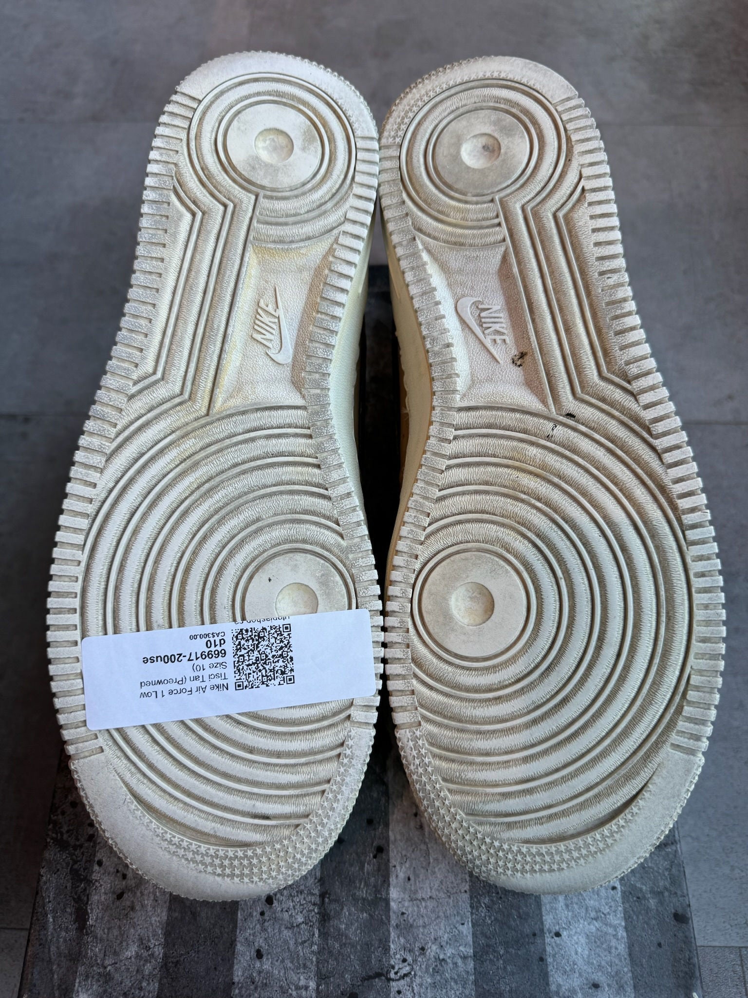 Nike Air Force 1 Low Tisci Tan - Pre-Owned Size 10
