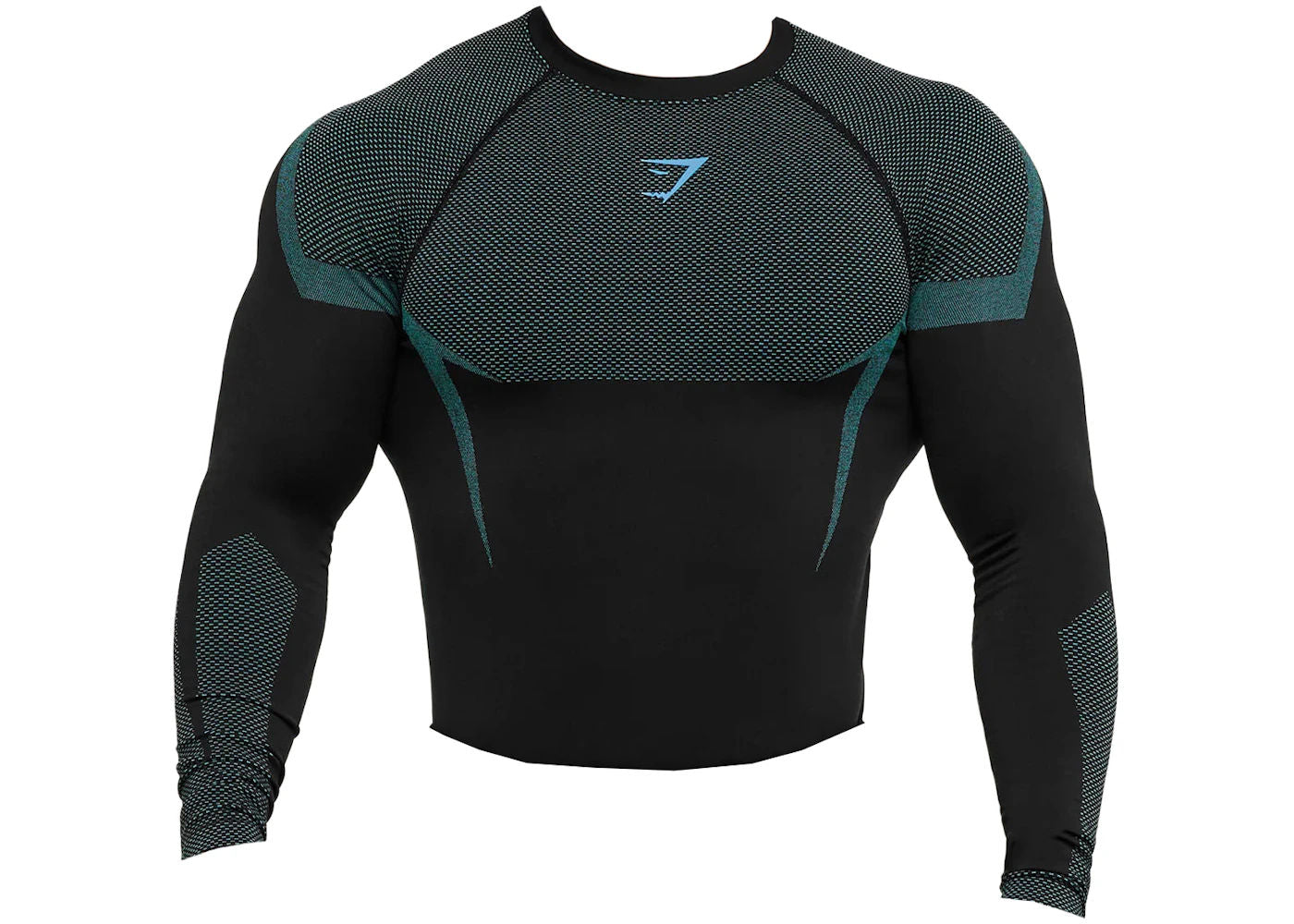Gymshark Onyx 5.0 Seamless L/S Muscle Fit T-shirt Black/Brand Blue