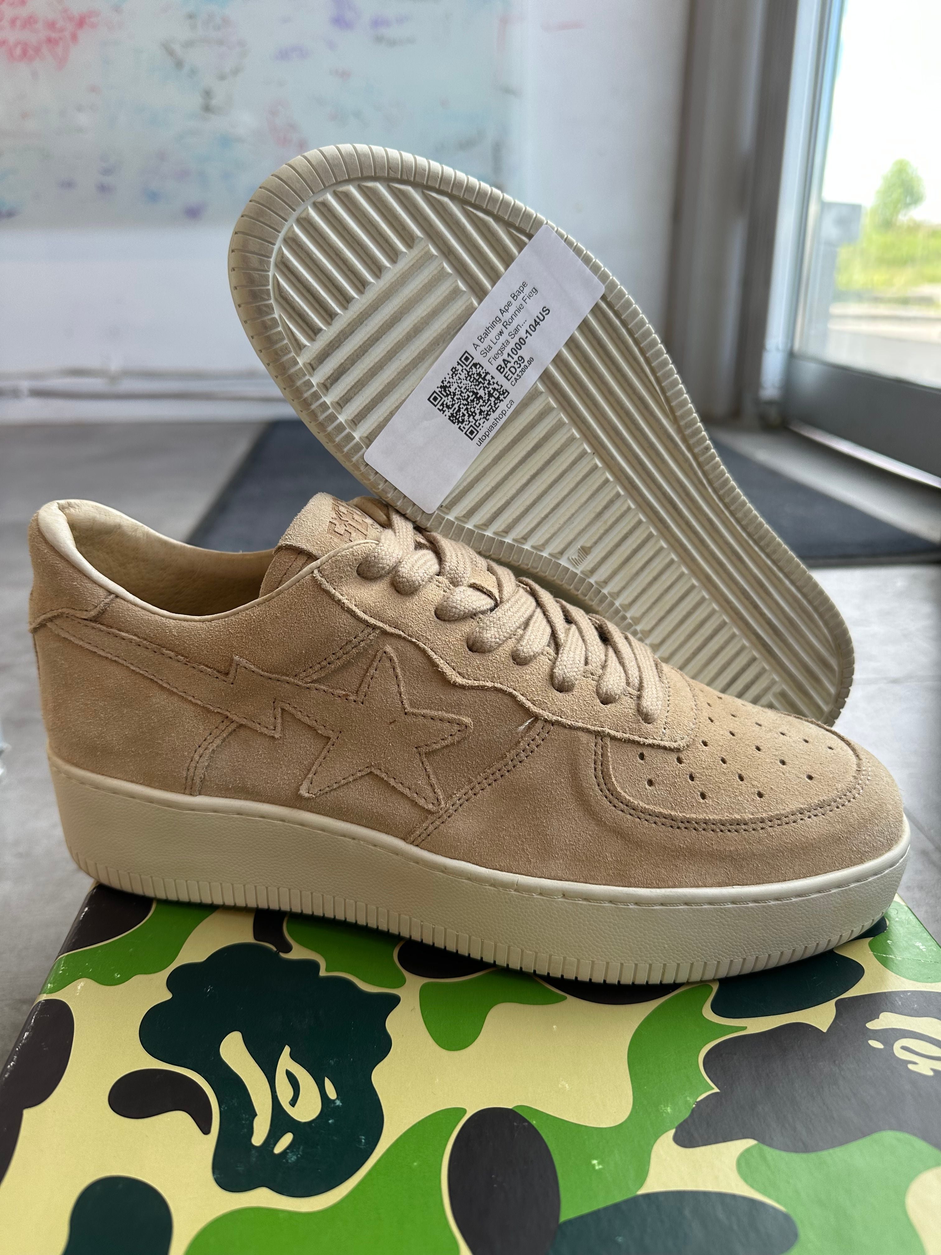 A Bathing Ape Bape Sta Low Ronnie Fieg Fiegsta Sand - Pre-Owned Size 39