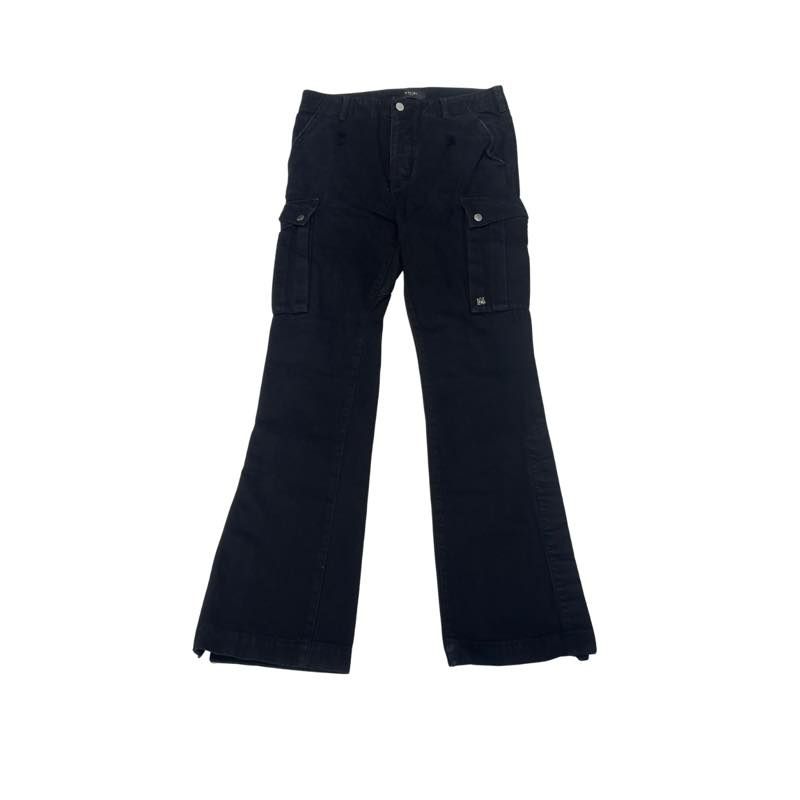 Amiri M65 Baggy Cargo Flare Black Denim Jeans - Pre Owned