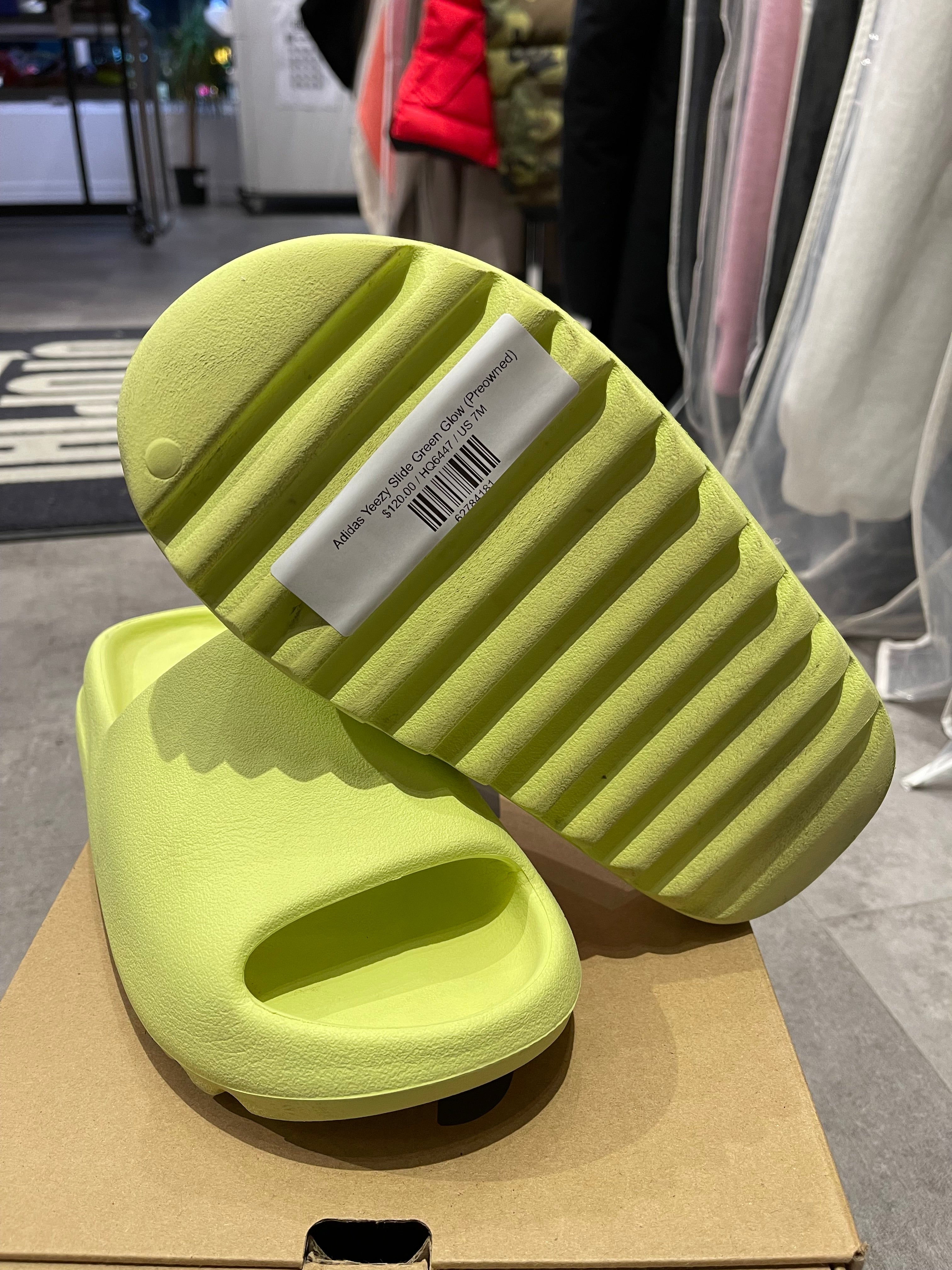 Adidas Yeezy Slide Green Glow (Preowned Size 7) - Pre-Owned
