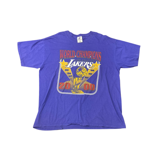 Vintage Purple 2000s Los Angeles Lakers World Champs Roster NBA T-Shirt