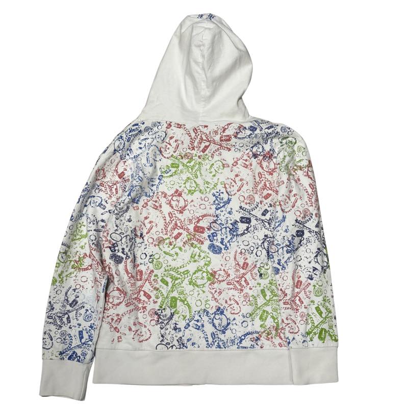 Chrome Hearts All Over Logo Zip-Up Hoodie White/Multicolour - Gently Pre-Owned Size M