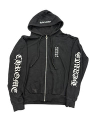 Chrome Hearts Fuck You Vertical Logo Zip-Up Hoodie Black - Lightly Pre-Owned Size S