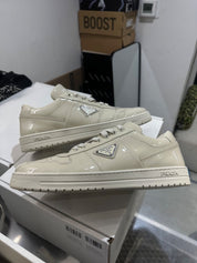 Prada Downtown Sneakers Patent Leather White - Lightly Used Size 10.5