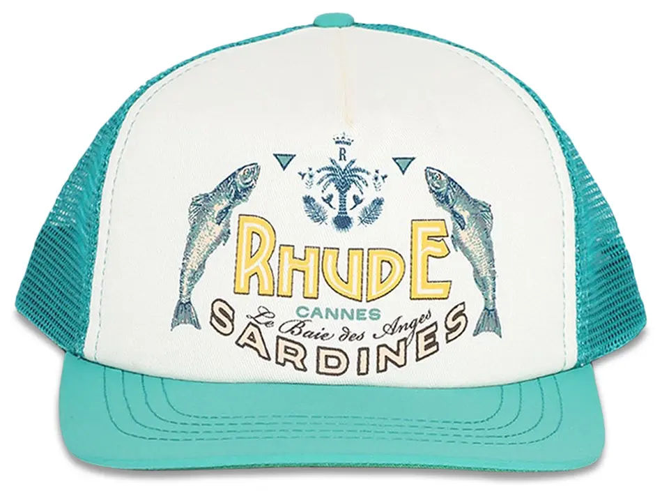 Rhude Sardines Trucker Hat Cream/Teal
