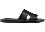 Hermes Izmir Sandal Noir Canvas Calfskin Leather - Lightly Pre-Owned Size 8