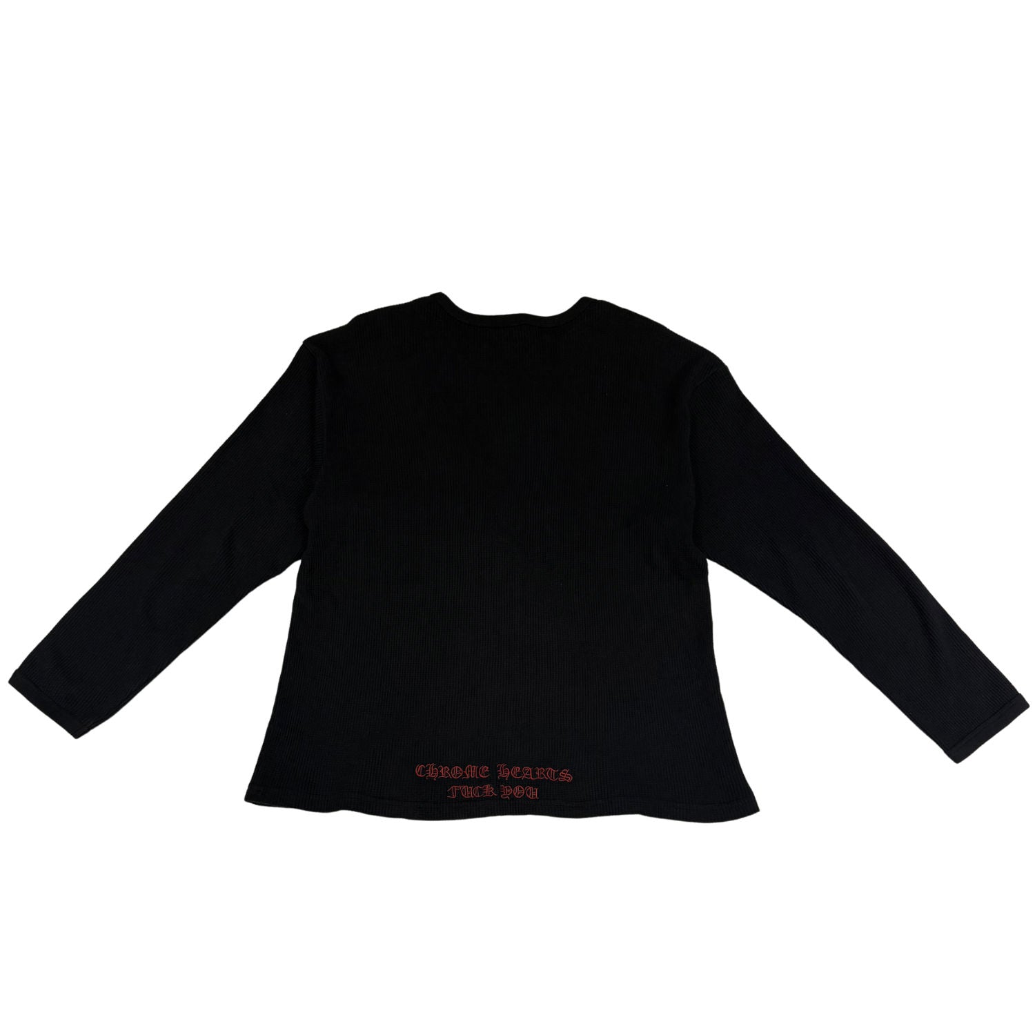 Chrome Hearts Embroidered  Dagger Waffle Thermal L/S T-Shirt Black - Lightly Pre-Owned Size L