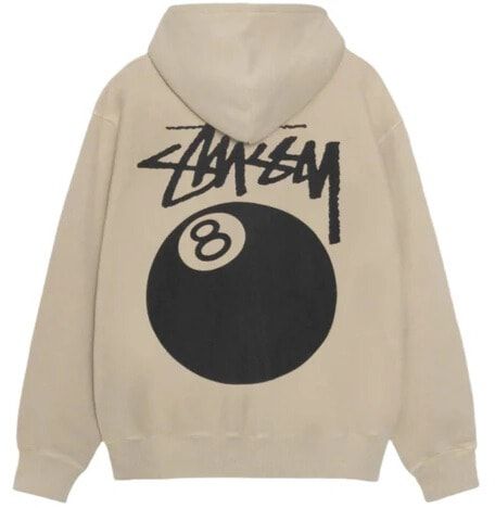Stussy 8 Ball Pigment Dyed Zip Hoodie Khaki
