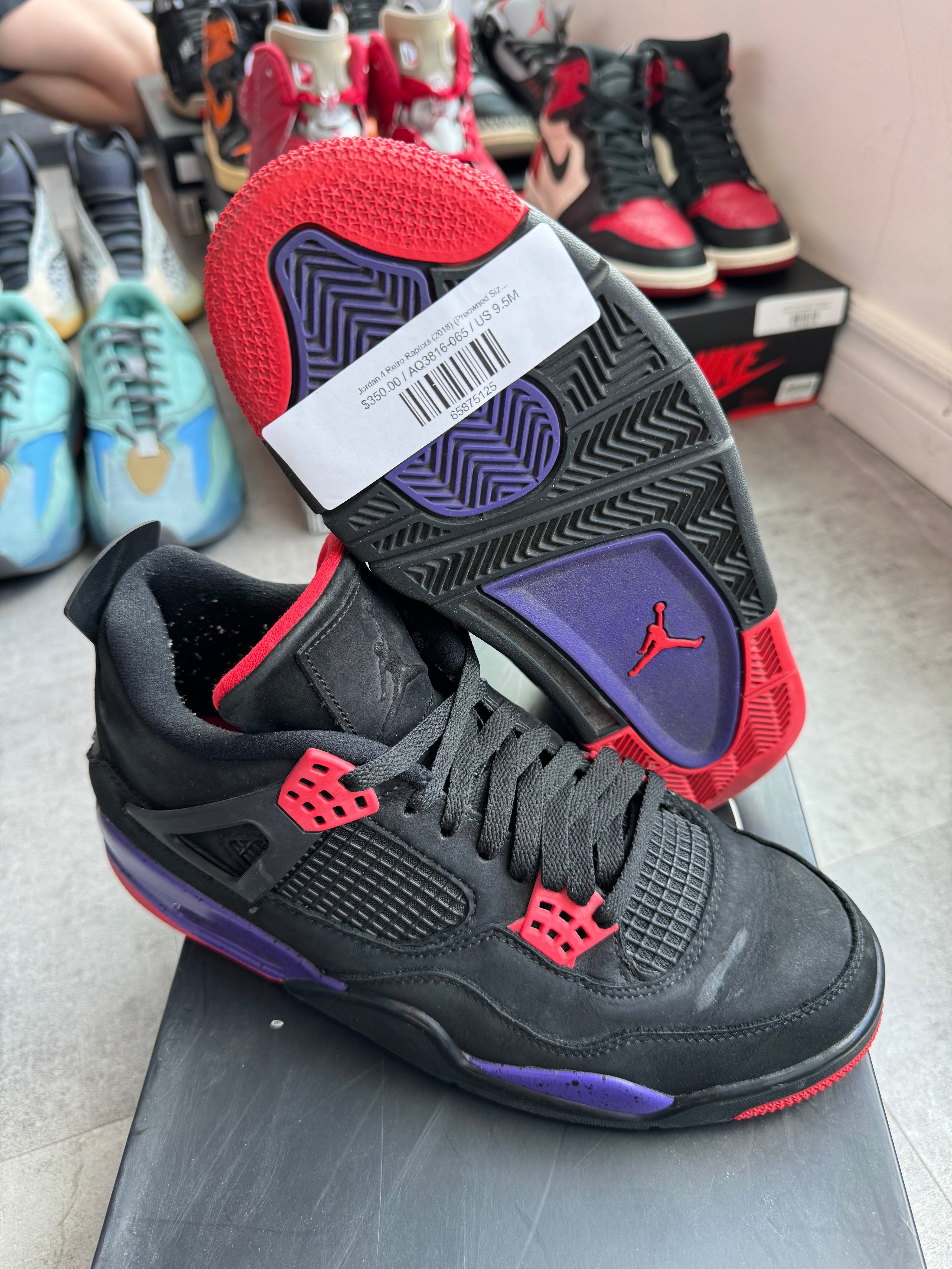 Jordan 4 Retro Raptors (2018) - Pre-Owned Size 9.5