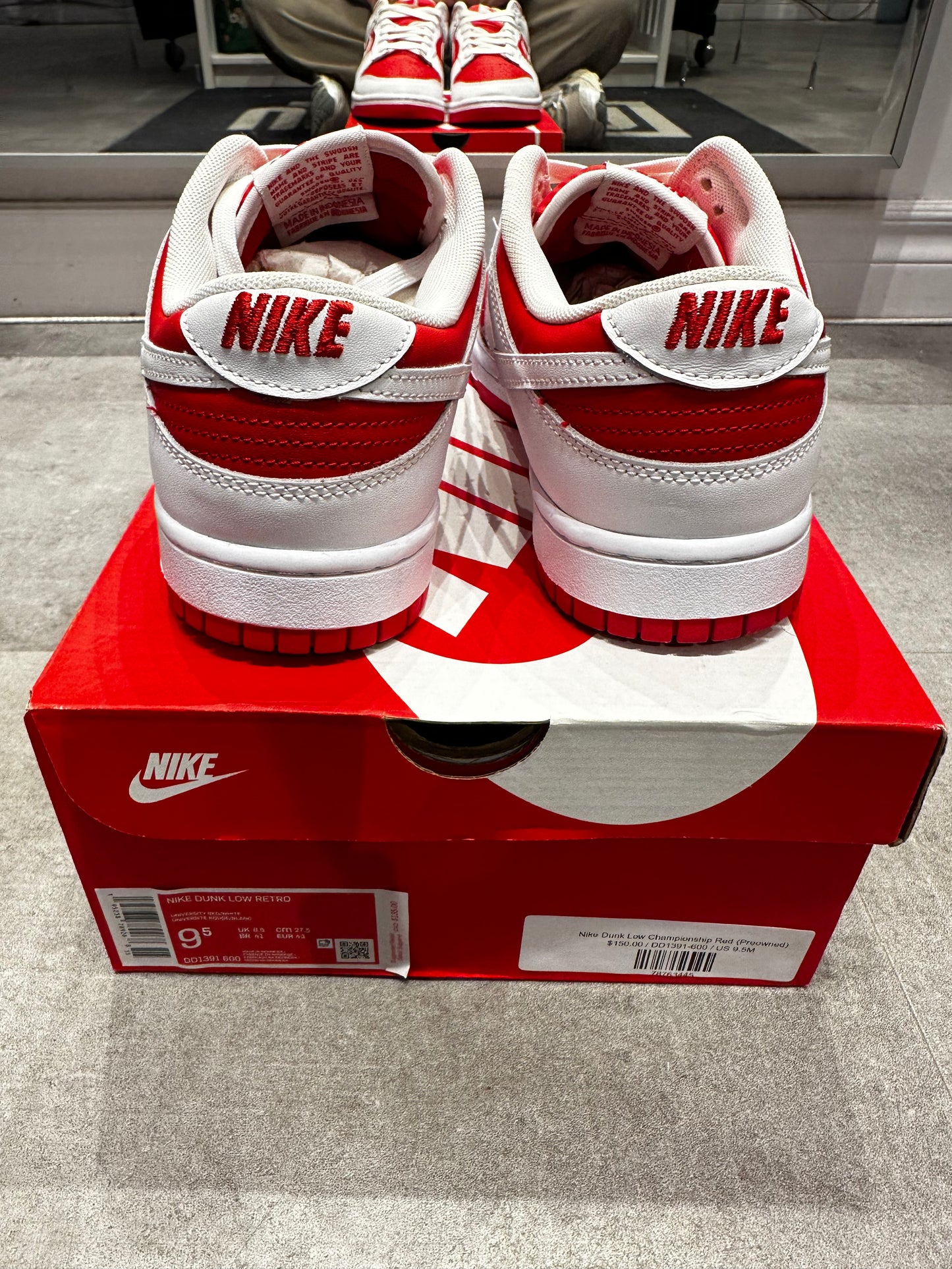 Nike Dunk Low Championship Red (Preowned Size 9.5)